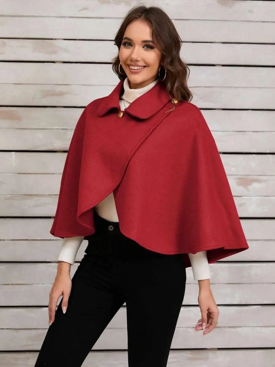 Collared Neck Cropped Cape - Love Salve